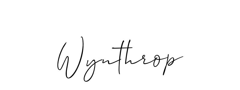 The best way (Allison_Script) to make a short signature is to pick only two or three words in your name. The name Wynthrop include a total of six letters. For converting this name. Wynthrop signature style 2 images and pictures png