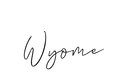 It looks lik you need a new signature style for name Wyome. Design unique handwritten (Allison_Script) signature with our free signature maker in just a few clicks. Wyome signature style 2 images and pictures png