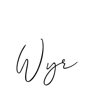 Create a beautiful signature design for name Wyr. With this signature (Allison_Script) fonts, you can make a handwritten signature for free. Wyr signature style 2 images and pictures png