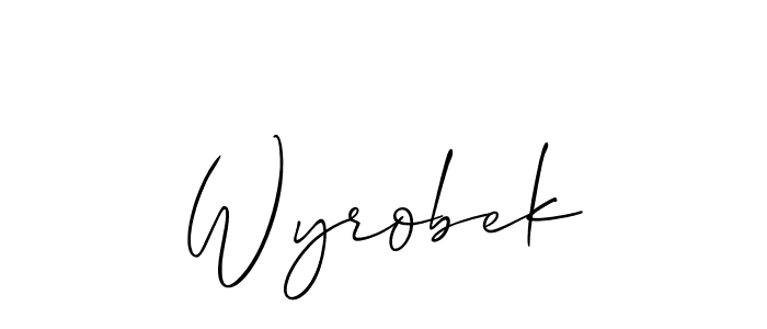 Make a short Wyrobek signature style. Manage your documents anywhere anytime using Allison_Script. Create and add eSignatures, submit forms, share and send files easily. Wyrobek signature style 2 images and pictures png