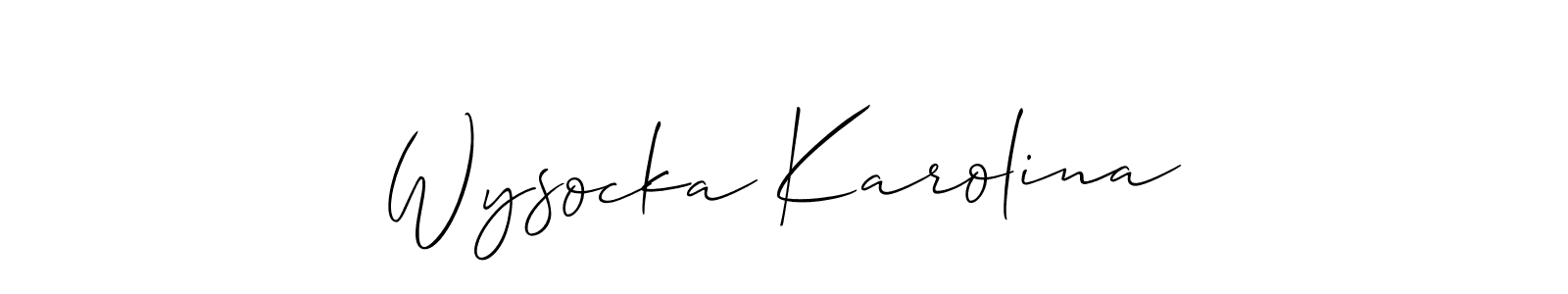 How to Draw Wysocka Karolina signature style? Allison_Script is a latest design signature styles for name Wysocka Karolina. Wysocka Karolina signature style 2 images and pictures png