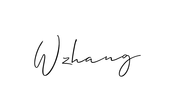 Create a beautiful signature design for name Wzhang. With this signature (Allison_Script) fonts, you can make a handwritten signature for free. Wzhang signature style 2 images and pictures png