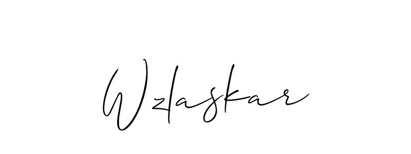 How to make Wzlaskar signature? Allison_Script is a professional autograph style. Create handwritten signature for Wzlaskar name. Wzlaskar signature style 2 images and pictures png