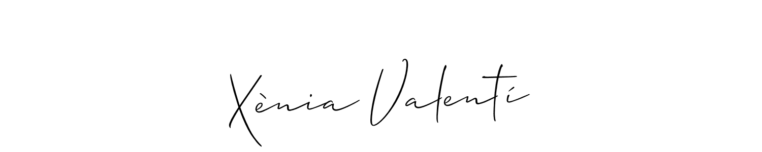 Use a signature maker to create a handwritten signature online. With this signature software, you can design (Allison_Script) your own signature for name Xènia Valentí. Xènia Valentí signature style 2 images and pictures png