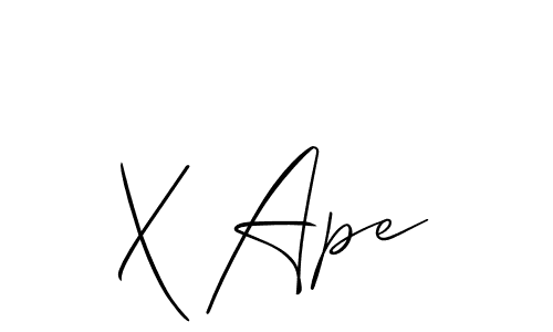 How to make X Ape name signature. Use Allison_Script style for creating short signs online. This is the latest handwritten sign. X Ape signature style 2 images and pictures png