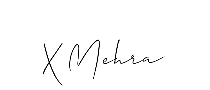 How to make X Mehra name signature. Use Allison_Script style for creating short signs online. This is the latest handwritten sign. X Mehra signature style 2 images and pictures png