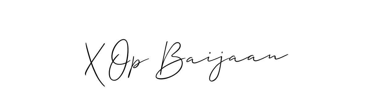 How to make X Op Baijaan name signature. Use Allison_Script style for creating short signs online. This is the latest handwritten sign. X Op Baijaan signature style 2 images and pictures png
