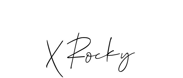 You should practise on your own different ways (Allison_Script) to write your name (X Rocky) in signature. don't let someone else do it for you. X Rocky signature style 2 images and pictures png