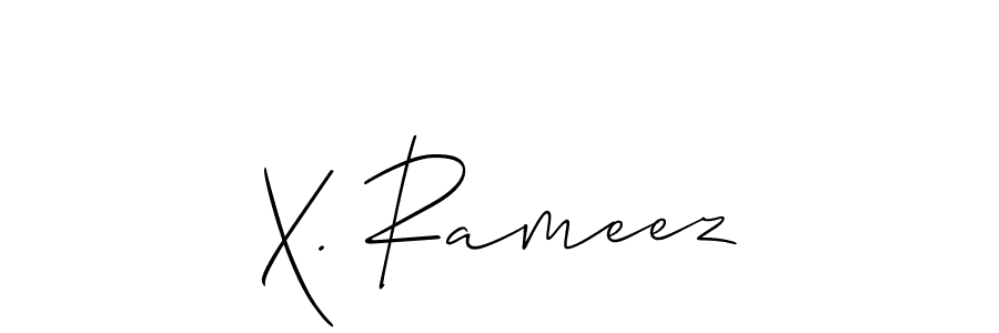 Create a beautiful signature design for name X. Rameez. With this signature (Allison_Script) fonts, you can make a handwritten signature for free. X. Rameez signature style 2 images and pictures png