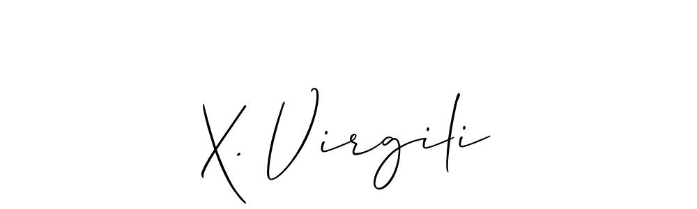 Also we have X. Virgili name is the best signature style. Create professional handwritten signature collection using Allison_Script autograph style. X. Virgili signature style 2 images and pictures png