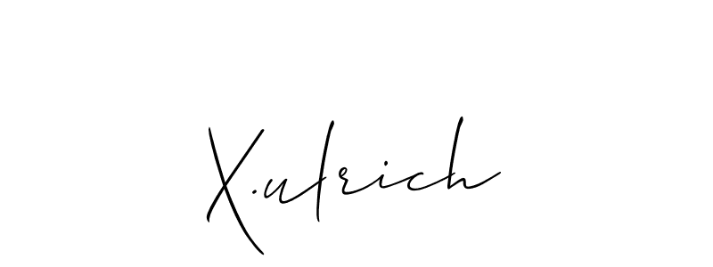 The best way (Allison_Script) to make a short signature is to pick only two or three words in your name. The name X.ulrich include a total of six letters. For converting this name. X.ulrich signature style 2 images and pictures png