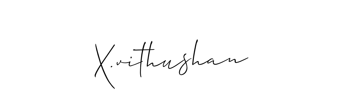 Also we have X.vithushan name is the best signature style. Create professional handwritten signature collection using Allison_Script autograph style. X.vithushan signature style 2 images and pictures png
