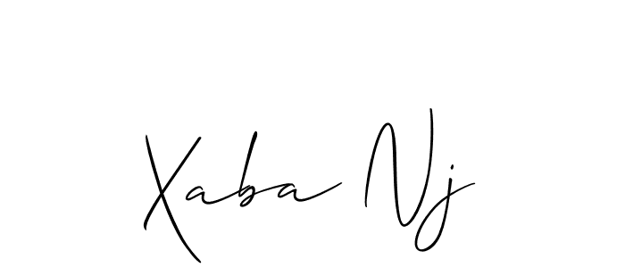 How to Draw Xaba Nj signature style? Allison_Script is a latest design signature styles for name Xaba Nj. Xaba Nj signature style 2 images and pictures png