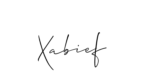 The best way (Allison_Script) to make a short signature is to pick only two or three words in your name. The name Xabief include a total of six letters. For converting this name. Xabief signature style 2 images and pictures png