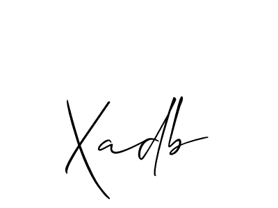 Use a signature maker to create a handwritten signature online. With this signature software, you can design (Allison_Script) your own signature for name Xadb. Xadb signature style 2 images and pictures png