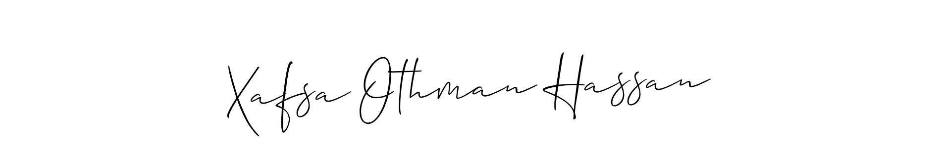 How to make Xafsa Othman Hassan signature? Allison_Script is a professional autograph style. Create handwritten signature for Xafsa Othman Hassan name. Xafsa Othman Hassan signature style 2 images and pictures png