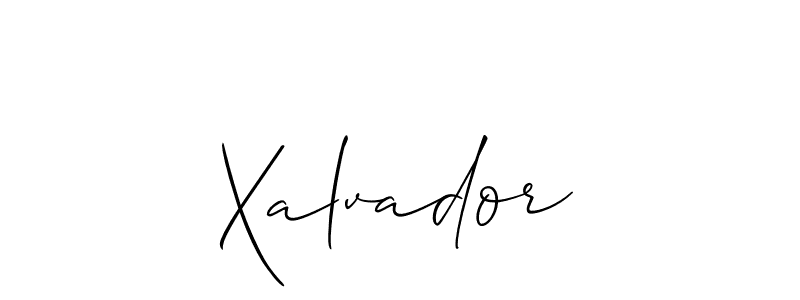 The best way (Allison_Script) to make a short signature is to pick only two or three words in your name. The name Xalvador include a total of six letters. For converting this name. Xalvador signature style 2 images and pictures png