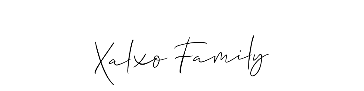 Make a beautiful signature design for name Xalxo Family. With this signature (Allison_Script) style, you can create a handwritten signature for free. Xalxo Family signature style 2 images and pictures png