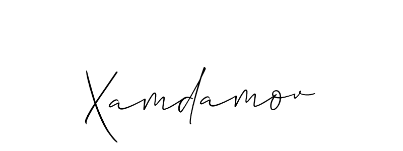 Create a beautiful signature design for name Xamdamov. With this signature (Allison_Script) fonts, you can make a handwritten signature for free. Xamdamov signature style 2 images and pictures png