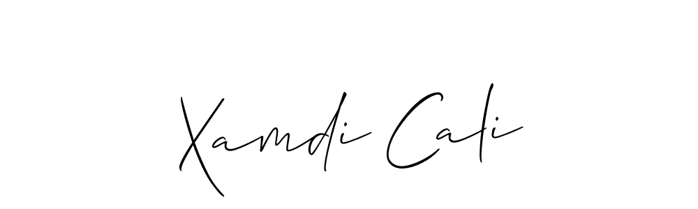 How to make Xamdi Cali name signature. Use Allison_Script style for creating short signs online. This is the latest handwritten sign. Xamdi Cali signature style 2 images and pictures png