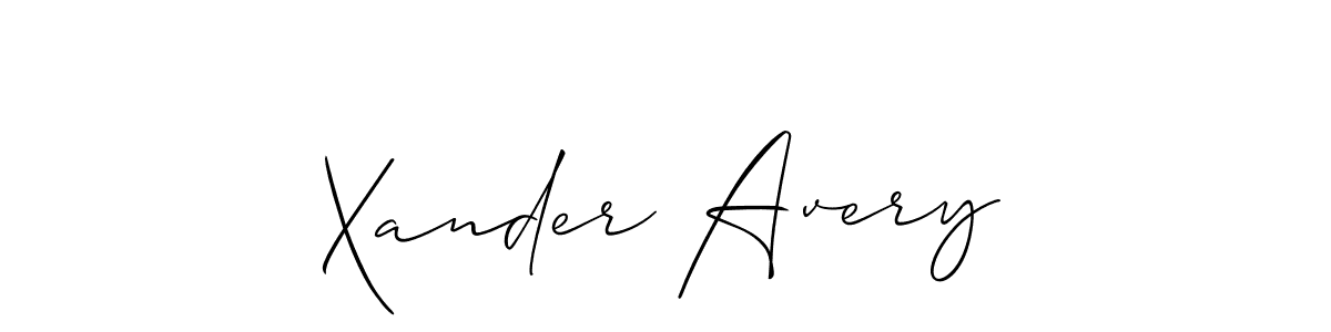 You should practise on your own different ways (Allison_Script) to write your name (Xander Avery) in signature. don't let someone else do it for you. Xander Avery signature style 2 images and pictures png