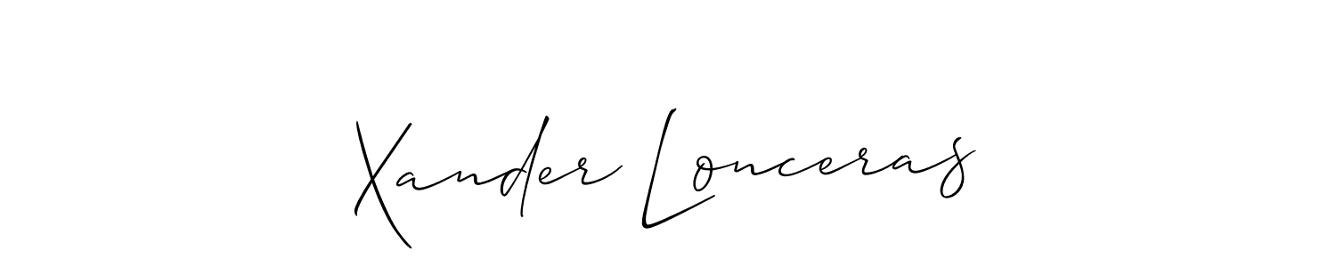 if you are searching for the best signature style for your name Xander Lonceras. so please give up your signature search. here we have designed multiple signature styles  using Allison_Script. Xander Lonceras signature style 2 images and pictures png