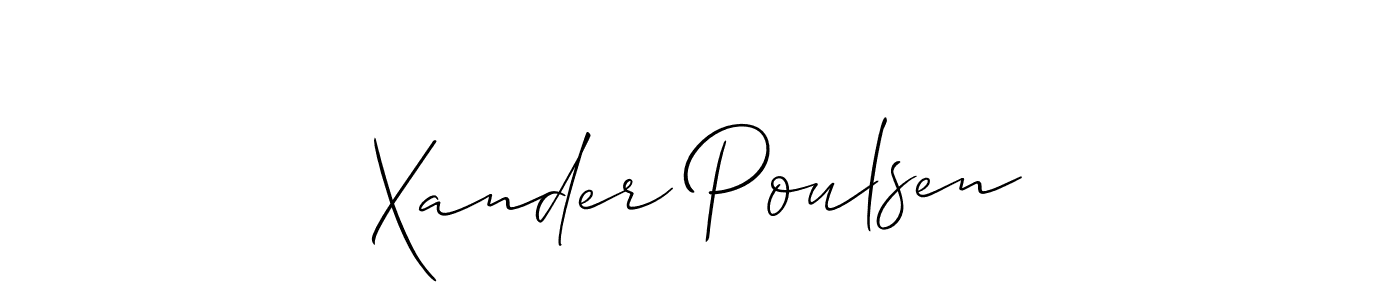 It looks lik you need a new signature style for name Xander Poulsen. Design unique handwritten (Allison_Script) signature with our free signature maker in just a few clicks. Xander Poulsen signature style 2 images and pictures png
