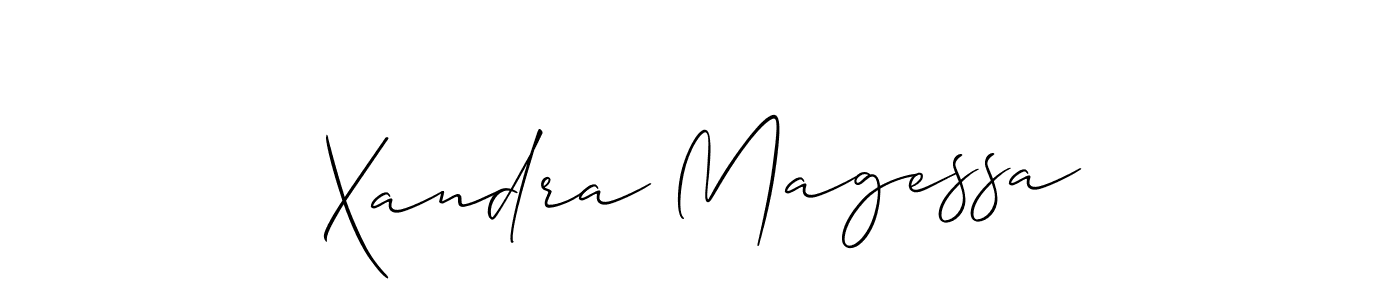 How to make Xandra Magessa name signature. Use Allison_Script style for creating short signs online. This is the latest handwritten sign. Xandra Magessa signature style 2 images and pictures png