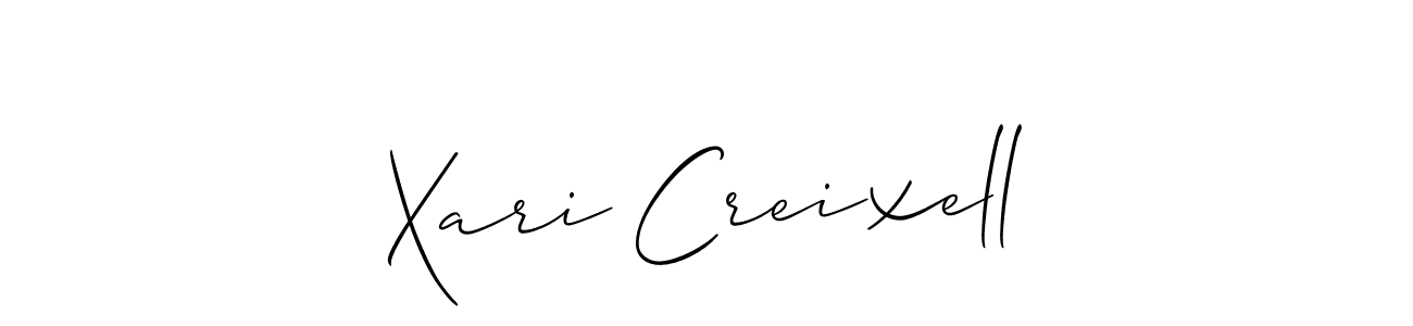 How to make Xari Creixell name signature. Use Allison_Script style for creating short signs online. This is the latest handwritten sign. Xari Creixell signature style 2 images and pictures png