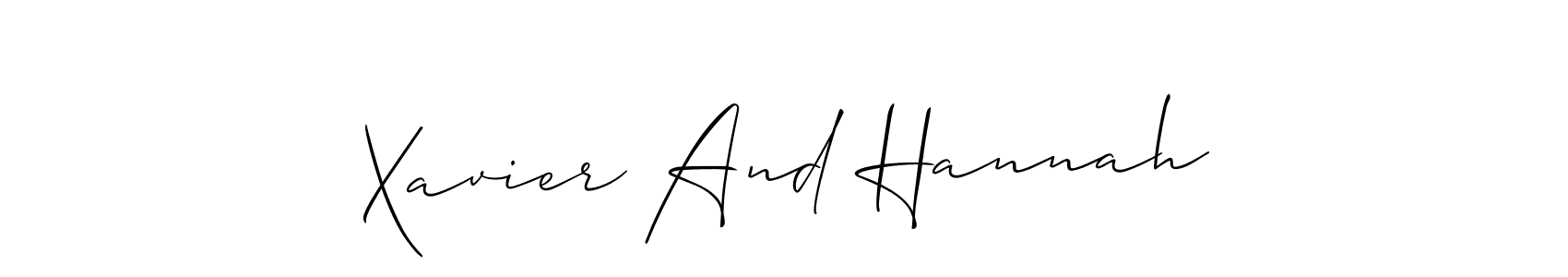 Create a beautiful signature design for name Xavier And Hannah. With this signature (Allison_Script) fonts, you can make a handwritten signature for free. Xavier And Hannah signature style 2 images and pictures png