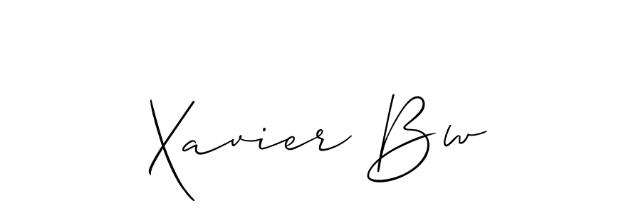 How to make Xavier Bw name signature. Use Allison_Script style for creating short signs online. This is the latest handwritten sign. Xavier Bw signature style 2 images and pictures png