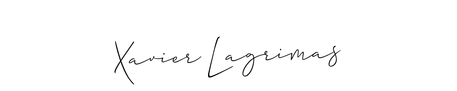 Allison_Script is a professional signature style that is perfect for those who want to add a touch of class to their signature. It is also a great choice for those who want to make their signature more unique. Get Xavier Lagrimas name to fancy signature for free. Xavier Lagrimas signature style 2 images and pictures png