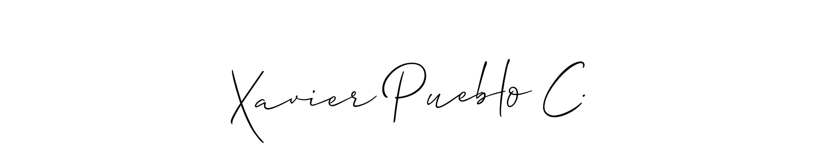 How to make Xavier Pueblo C. signature? Allison_Script is a professional autograph style. Create handwritten signature for Xavier Pueblo C. name. Xavier Pueblo C. signature style 2 images and pictures png