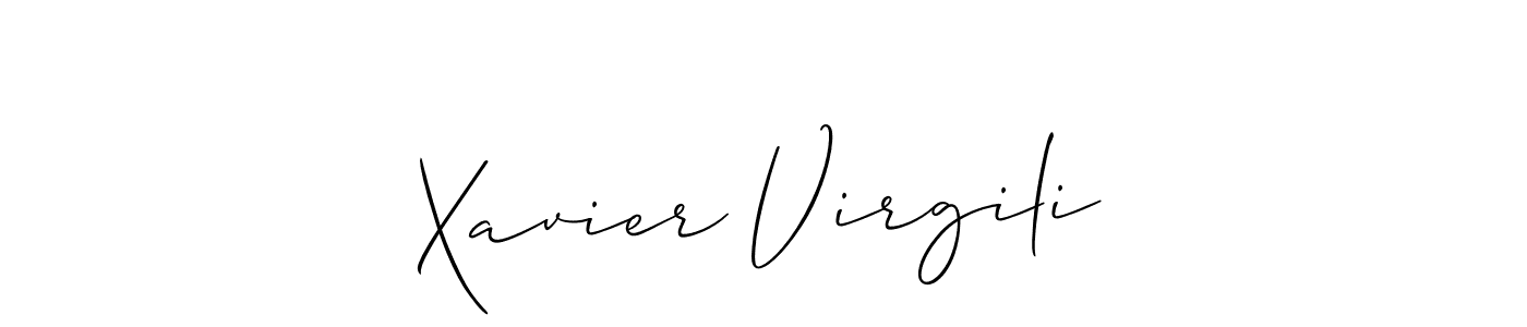 Create a beautiful signature design for name Xavier Virgili. With this signature (Allison_Script) fonts, you can make a handwritten signature for free. Xavier Virgili signature style 2 images and pictures png