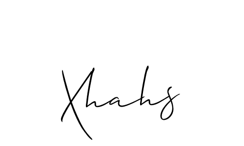 if you are searching for the best signature style for your name Xhahs. so please give up your signature search. here we have designed multiple signature styles  using Allison_Script. Xhahs signature style 2 images and pictures png