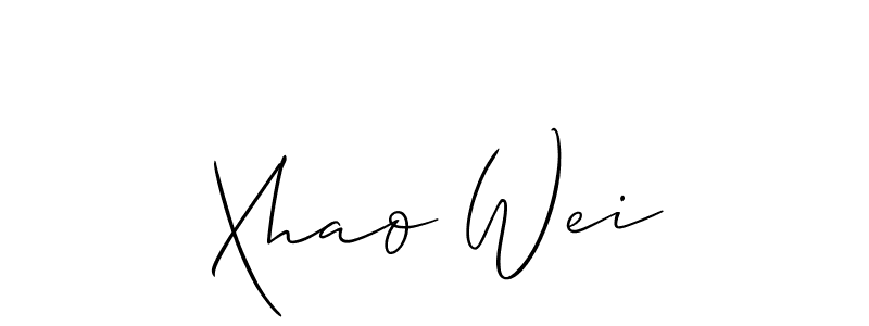 Allison_Script is a professional signature style that is perfect for those who want to add a touch of class to their signature. It is also a great choice for those who want to make their signature more unique. Get Xhao Wei name to fancy signature for free. Xhao Wei signature style 2 images and pictures png