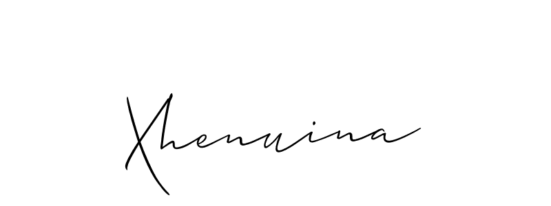 How to make Xhenuina name signature. Use Allison_Script style for creating short signs online. This is the latest handwritten sign. Xhenuina signature style 2 images and pictures png