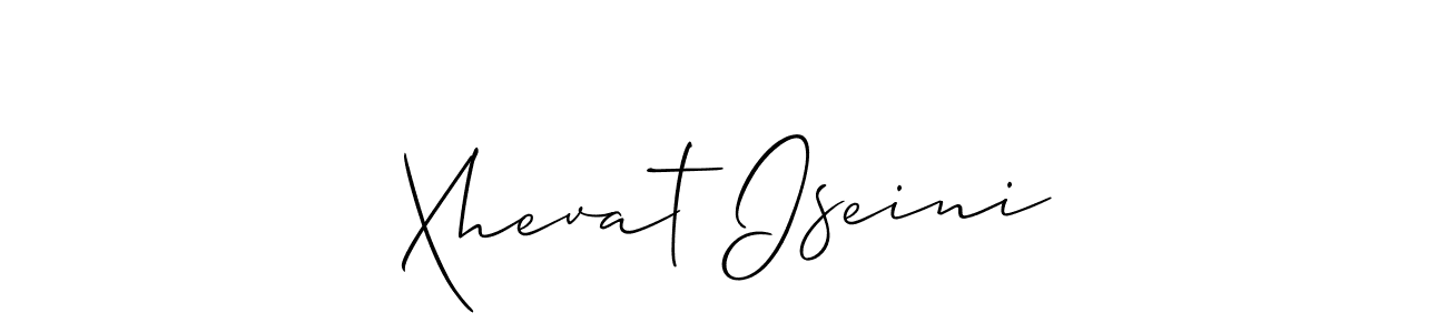 Xhevat Iseini stylish signature style. Best Handwritten Sign (Allison_Script) for my name. Handwritten Signature Collection Ideas for my name Xhevat Iseini. Xhevat Iseini signature style 2 images and pictures png