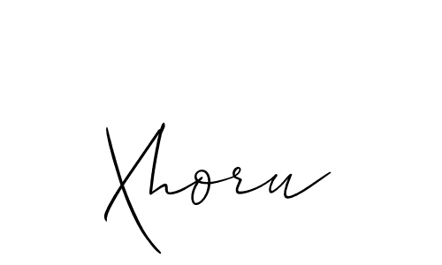 How to make Xhoru name signature. Use Allison_Script style for creating short signs online. This is the latest handwritten sign. Xhoru signature style 2 images and pictures png