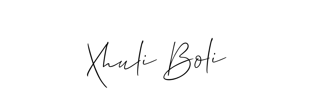 Make a beautiful signature design for name Xhuli Boli. With this signature (Allison_Script) style, you can create a handwritten signature for free. Xhuli Boli signature style 2 images and pictures png