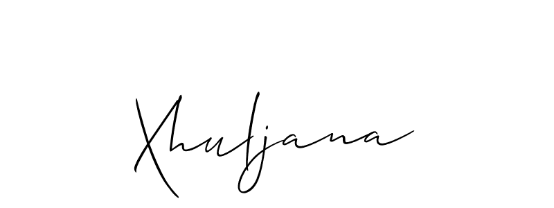 Make a short Xhuljana signature style. Manage your documents anywhere anytime using Allison_Script. Create and add eSignatures, submit forms, share and send files easily. Xhuljana signature style 2 images and pictures png