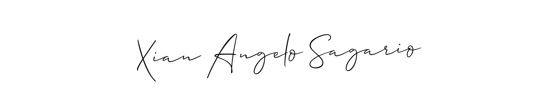 if you are searching for the best signature style for your name Xian Angelo Sagario. so please give up your signature search. here we have designed multiple signature styles  using Allison_Script. Xian Angelo Sagario signature style 2 images and pictures png