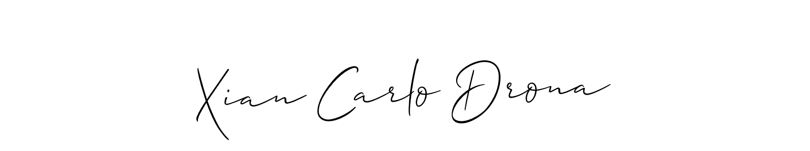 Similarly Allison_Script is the best handwritten signature design. Signature creator online .You can use it as an online autograph creator for name Xian Carlo Drona. Xian Carlo Drona signature style 2 images and pictures png