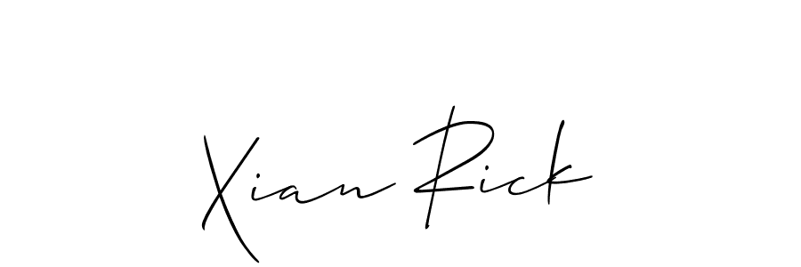Allison_Script is a professional signature style that is perfect for those who want to add a touch of class to their signature. It is also a great choice for those who want to make their signature more unique. Get Xian Rick name to fancy signature for free. Xian Rick signature style 2 images and pictures png
