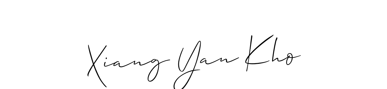 Also You can easily find your signature by using the search form. We will create Xiang Yan Kho name handwritten signature images for you free of cost using Allison_Script sign style. Xiang Yan Kho signature style 2 images and pictures png