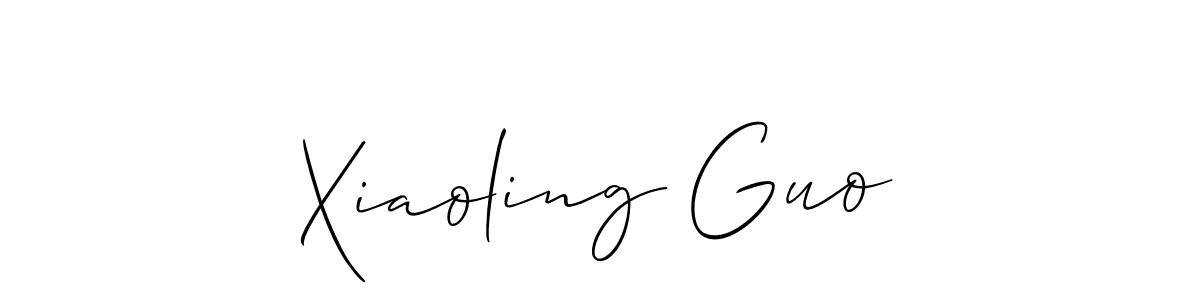 How to make Xiaoling Guo name signature. Use Allison_Script style for creating short signs online. This is the latest handwritten sign. Xiaoling Guo signature style 2 images and pictures png