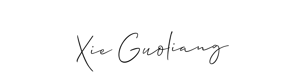 Xie Guoliang stylish signature style. Best Handwritten Sign (Allison_Script) for my name. Handwritten Signature Collection Ideas for my name Xie Guoliang. Xie Guoliang signature style 2 images and pictures png