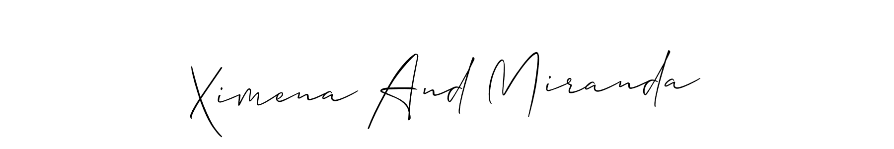 You can use this online signature creator to create a handwritten signature for the name Ximena And Miranda. This is the best online autograph maker. Ximena And Miranda signature style 2 images and pictures png