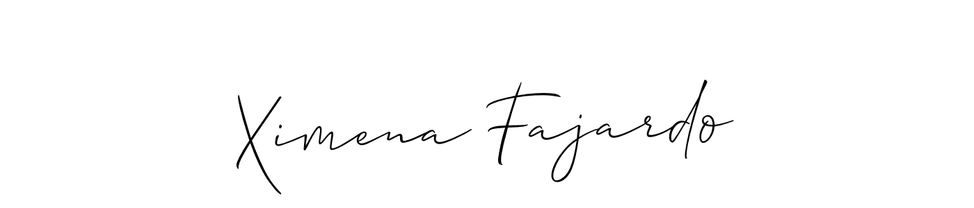 How to make Ximena Fajardo name signature. Use Allison_Script style for creating short signs online. This is the latest handwritten sign. Ximena Fajardo signature style 2 images and pictures png
