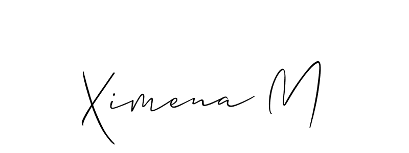 if you are searching for the best signature style for your name Ximena M. so please give up your signature search. here we have designed multiple signature styles  using Allison_Script. Ximena M signature style 2 images and pictures png